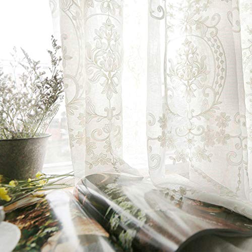 Rideau transparent de style linge de coton rétro haut de gamme