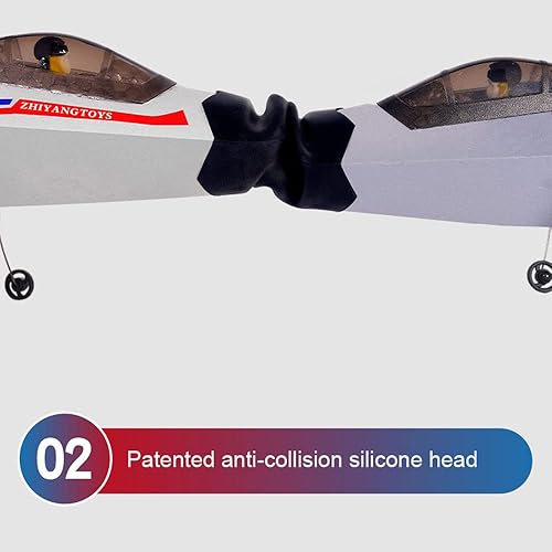 Miniatura 6 de Avión RC Fighter Jet con control remoto, control de 2.4 GHz, distancia de vuelo de 116.8 pies, cuerpo ligero y flexible resistente a los impactos,