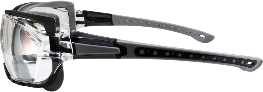 Birdz Eyewear Gasket Safety Padded Motorcycle Sport Sunglasses 2 Pairs Black Grey Frame with Smoke & Clear Lenses - Image 4