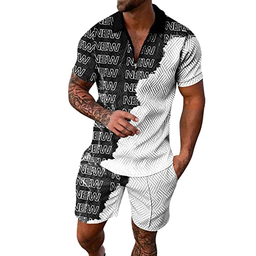 Tenue de plage décontractée pour hommes avec imprimé tropical hawaïen pour vacances d'été