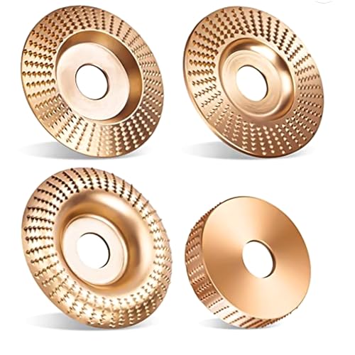 4 discos de lijado de madera para amoladora angular: husillo de 7/8 pulgadas (22 mm), herramientas de corte de madera de 100 mm, disco de tallado de madera, acabado de tallado para lijar y pulir.