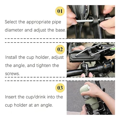 Image of Bike Cup Holder 360 Rotatable Motorcycle Bottle Holder, Upgraded Expandable Drink Holder for Bicycle, Scooter, ATV, Durable Nylon Silicone Handlebar Mount