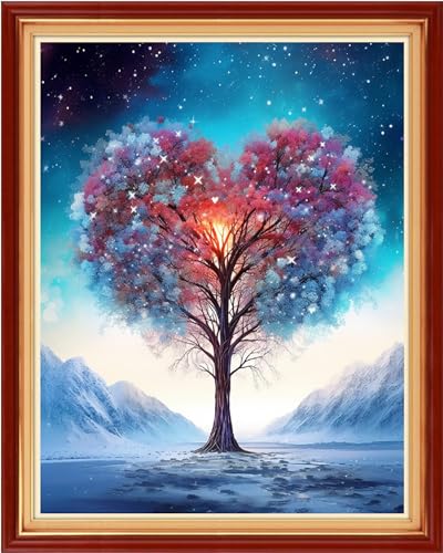 Image of Dooxvey Cross Stitch Kits for Adults Stamped Full Range of Embroidery Starter Kits for Beginners 11CT Printed Cross Stitch Patterns Needlepoint Kits Stamped Crossstitching-Giving Tree 16x20 inch