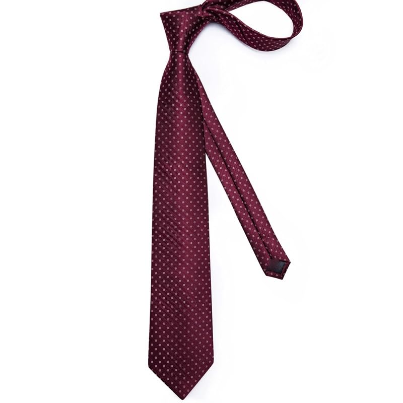 Corbata de seda con puntos para hombre 8 cm ancho miniatura 4