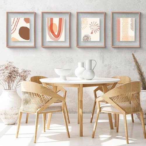 Frametory, Schwebender Bilderrahmen, 40,6 x 50,8 cm, Aluminium-Bilderrahmen, Echtglas der Vorderseite, für Wandmontage, Rotgold – Ansicht 2