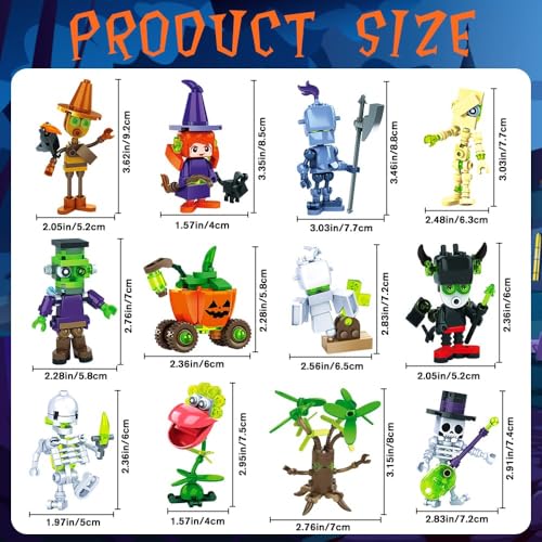 JOLCEEY Halloween Building Blocks, 12 Style Mini Building Brick for Party Favor Stacking Blocks Toys for Trick or Treat Classroom Rewards Party Games Toys Goody Bag Fillers - Image 3