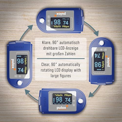 Pulsoximeter Pulox PO-250 mit LCD Farbdisplay, Alarmfunktion, Software und Zubehör