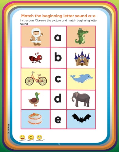 Image of EDSMART Phonics Books Combo of 2 Books for kids | Phonics reader level 2 and 3 , phonics activity book worksheets, Phonics letter sounds, vowel letter sounds (Edsmart Tiny Reader Phonics Series)