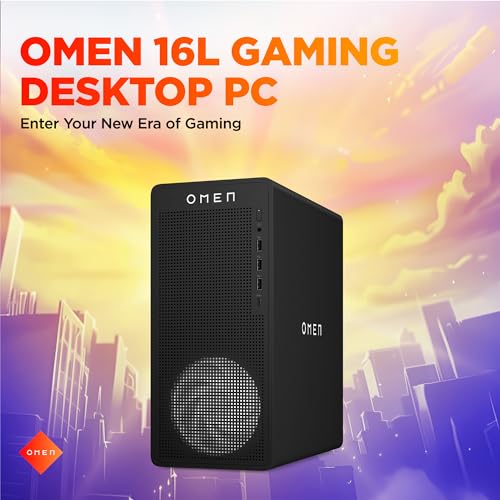 Image of HP Omen 16L Gaming Desktop 14th Gen Intel Core i5-14400F, 6GB NVIDIA GeForce RTX 3050 (16GB DDR5, 1TB SSD) Win11, M365 Basic(1yr)*MSO 2024, Black Metal, 5.61kg, TG03-0015in