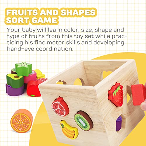 Toy Life 5 In 1 Toddler Wooden Montessori Toys, Toddlers Object Performance Box Shape Sorting Toys Fine Motor Skill Game, Toddler Carrots Harvest Game Educational Learning Toys Boy&Girl Birthday Gift #TOP3