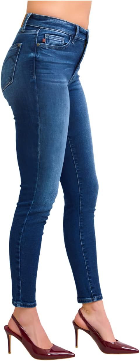 Judy Blue Mid Rise Thermal Vintage Skinny Jean- Ivory Gem