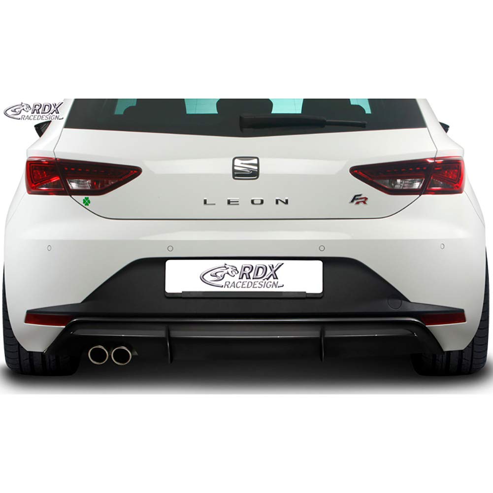 RDX Racedesign Faldón trasero 'Diffusor' compatible con Seat Leon 5F FR SC/5 puertas 2013-2017 excl. ST/Cupra (ABS Negro Brillante)