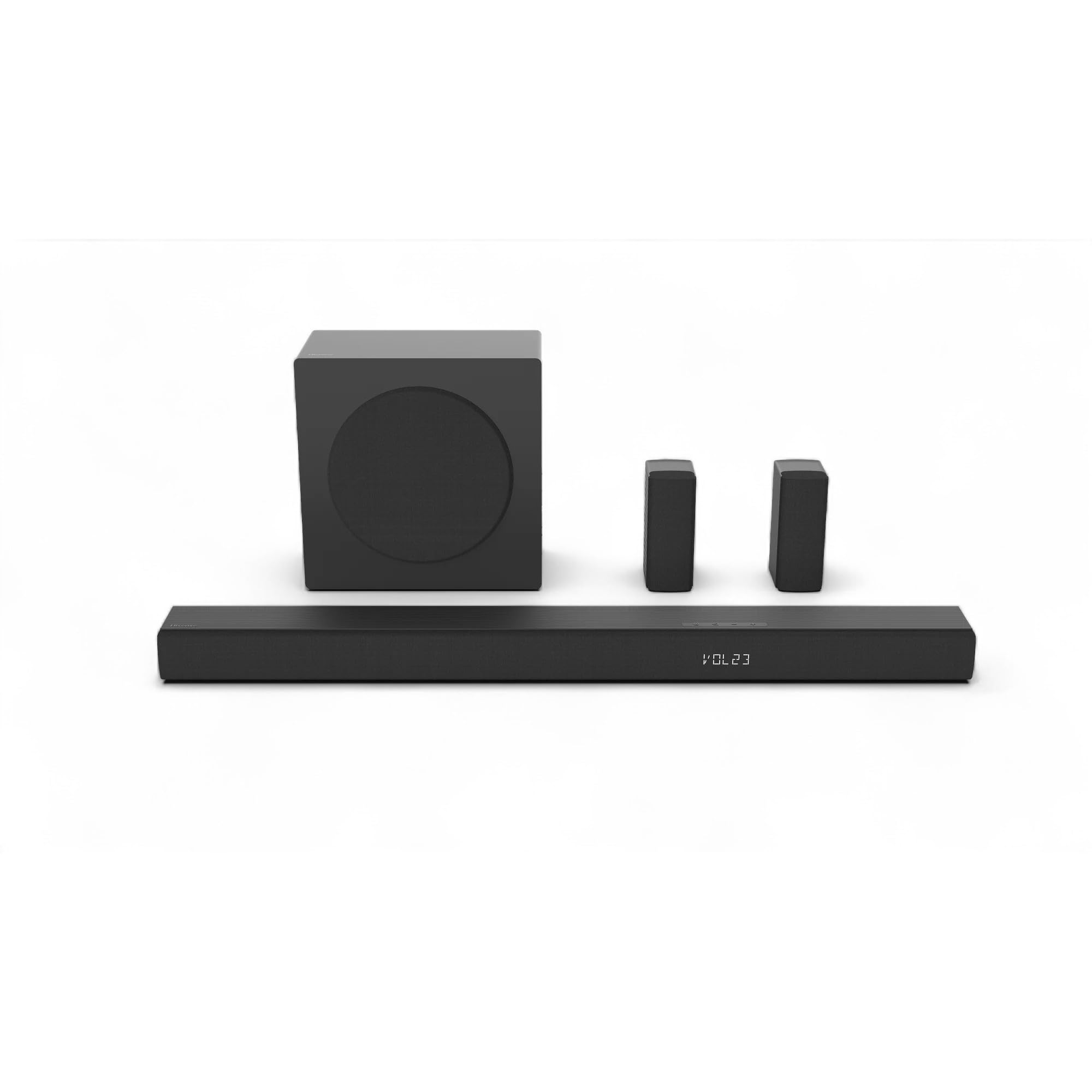 Hisense 5.1 Ch 510W Soundbar with Wireless Subwoofer and 2 Rear Surround Speakers, Dolby Digital Plus and DTX Virtual:X, HDMI eARC, Bluetooth - R651 (Renewed)