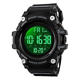 SKMEI Digital Watch for Men, Waterproof Military Watch with LED Backlight Chronograph Alarm, Black Big Face Sports Wrist Watch for Men Boys
