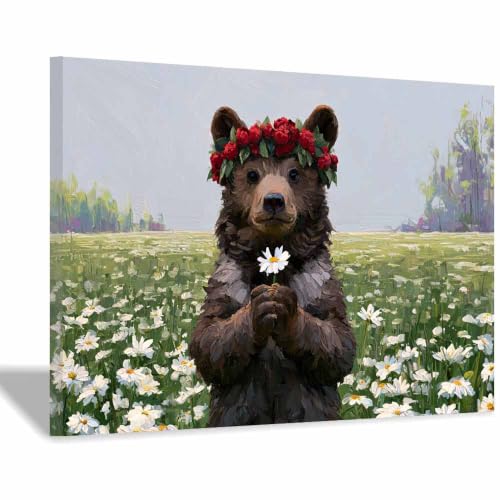 Peinture sur toile maison animaux haut de gamme avec cadre en bois robuste