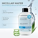 Micellar Water for Sensitive Skin with Organic Aloe Vera - 99.1% Natural Ingredients, Vegan, Hydrating Facial Cleanser & Micellar water Makeup Remover - 13.5 Fl Oz - ECOLATIER - Image 2
