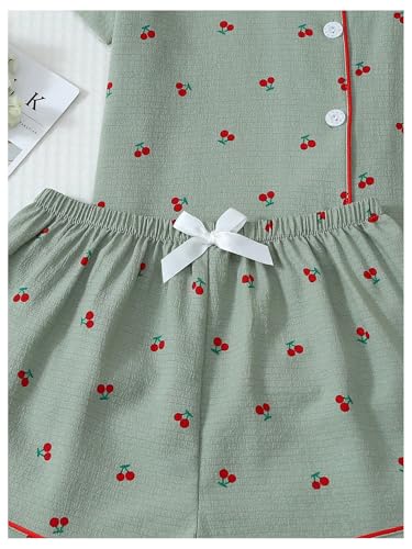 Image of Verdusa Pajamas For Women Set 2 Piece Summer Pajama Sets Cute Pjs Lounge Matching Button Shirt with Shorts
