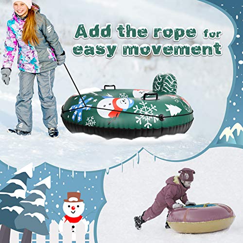 Extra Large 50 Inch Snow Tube with Backrest No More Popped with Thicker K80 Military Grade Material Inflatable Snow Sled for Kids and Adults Durable Sledding Tubes Heavy Duty Inflatable Snow Tube - Thumbnail 6