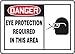 EYE PROTECTION REQUIRED IN THIS AREA (W/GRAPHIC)