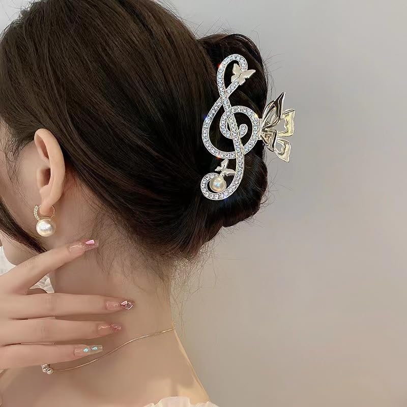 Amazon.com : Music Note Rhinestone Hair Claw for Women Girls  display picture 1