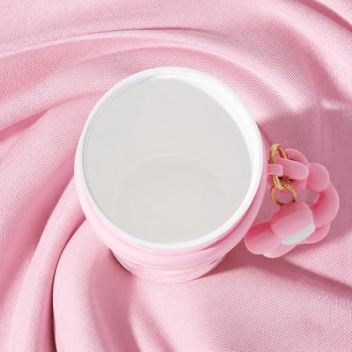 Image of Pink Floral Tumbler for Women, Stainless Steel Tumbler 710 ml, Birthday Graduation Gifts for Women Mom Sister Best Friends, Pink Floral Travel Coffee Gift Gym Travel Yoga Cup
