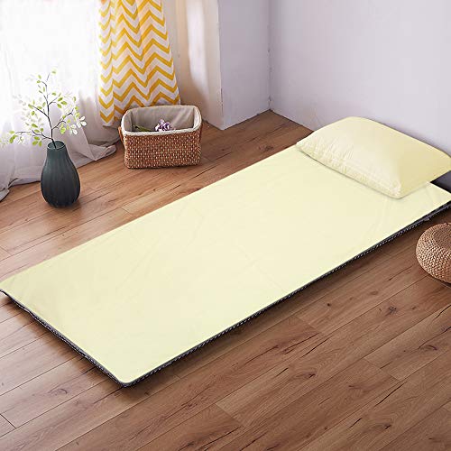 Hsdhome おねしょ防水シーツ 防水シーツ シングル布団尺寸 天然綿100 パイル地 肌に優しい 寝汗対策 ペット用 ベビー 赤ちゃん 高齡者 介護用 全部しっかり防水 丸洗いok 4隅ゴム付き おねしょシート 介護シーツ 洗い替え2枚組 100 210cm イエロー 文房具 オフィス