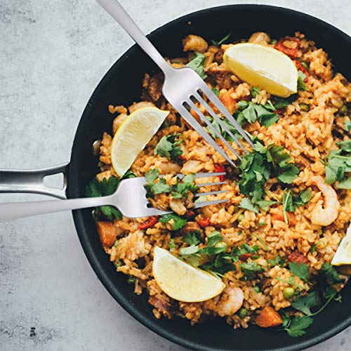 image for no bran 6-Piece Dinner Forks Set 4 Tines Table Fork Flatware Stainless