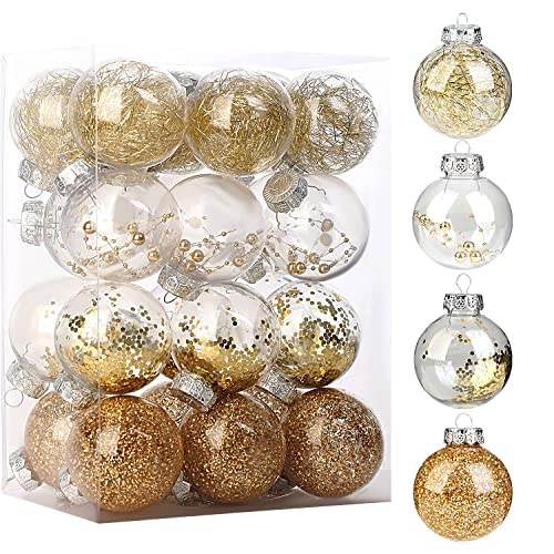 Lanpn Weihnachten Deco Baumschmuck Baumkugeln Kugeln Kunststoff Set,...