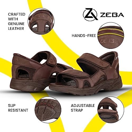ZEBA Hands Free Leather Sandals for Men - Image 6