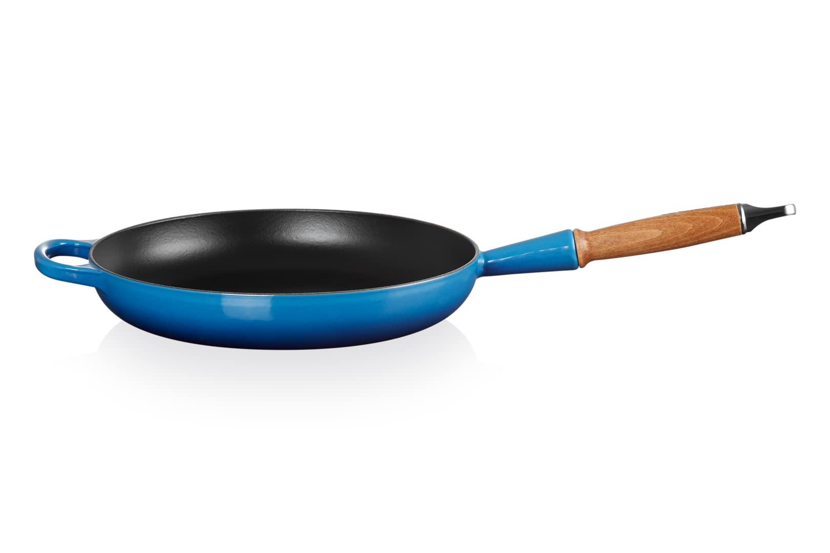 Le Creuset Signature gusseiserne Bratpfanne mit Holzgriff 28 cm Azure – Bild 2
