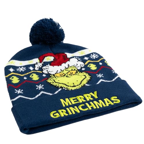United Labels Grinch Wintermütze mit Bommel Merry Grinchmas, Blau,...