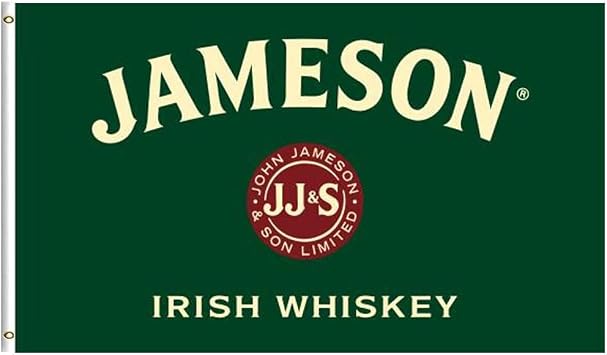 Jamesons Flag Wisky Banner 3 * 5ft with 2 Brass Grommets Garage Decor Wall Man Cave Vibrat Color/HD printing/Polyster Banner