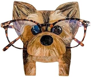 Wooden Glasses Holder, Animal Shape Spectacle Stand, 3D Wooden Puzzle Eyeglasses Stand , Sunglasses Display Rack for Home Office Desk Decor Accessories (Yorkie)