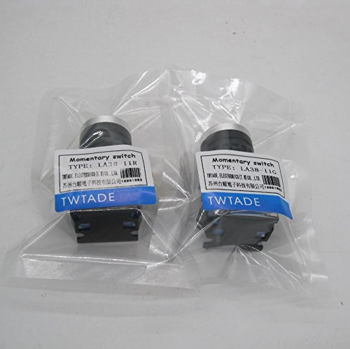 Miniatura 6 de TWTADE  2pcs 0.866 in Montaje en panel 10A 440V 1NO 1NC DPST Rojo Verde Interruptor de botón momentáneo Interruptores pulsadores (garantía de