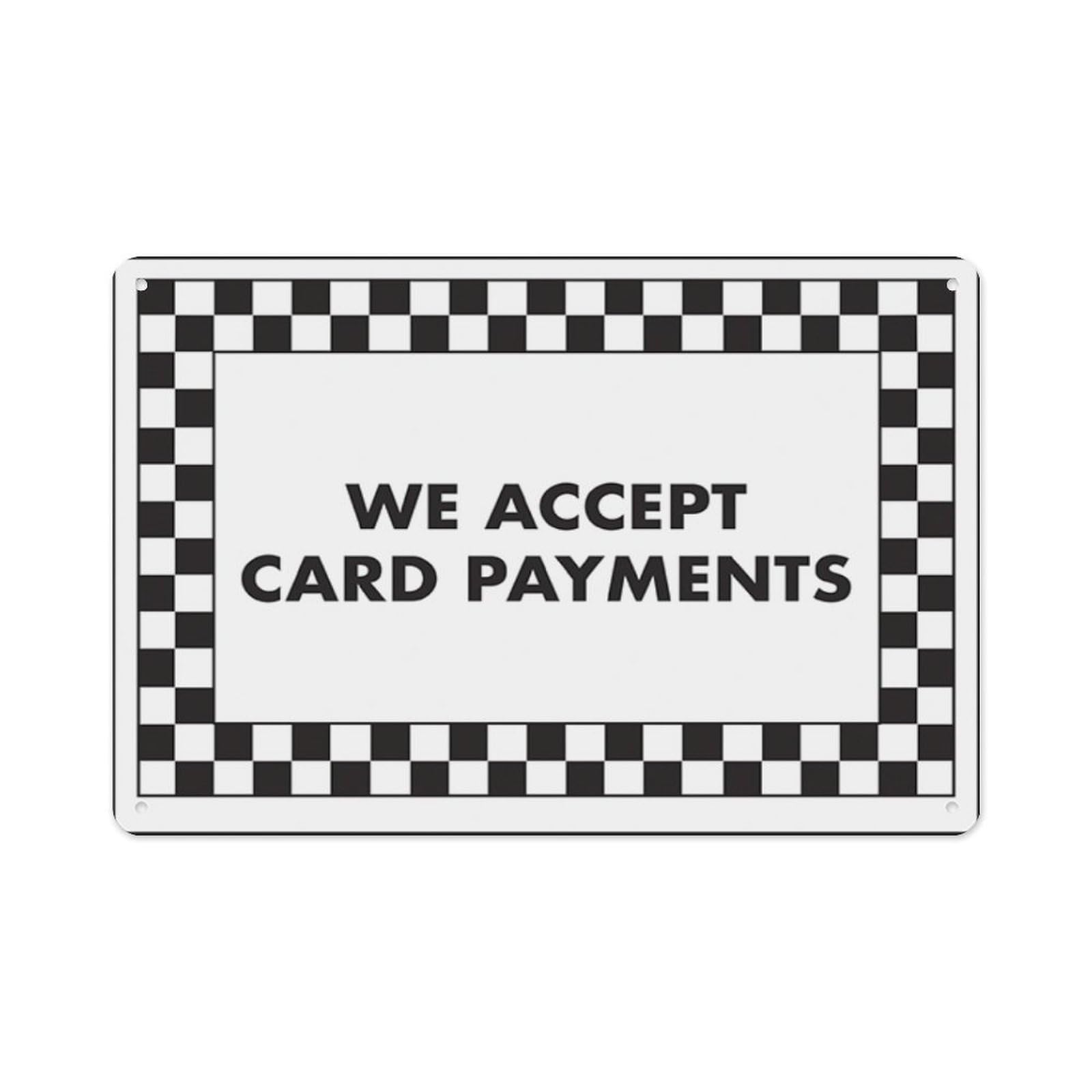 peiyeety We Accept Card Payments Aluminum Tin Warning Signs For Home Outdoor Garden 12X16 Inches