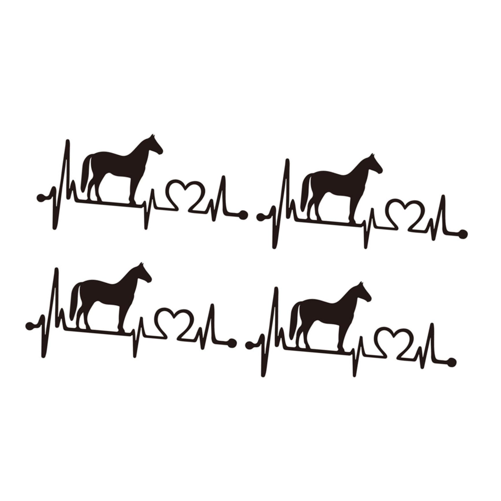 Calcomanías para carrocería vinilo electrocardiograma caballo negro de alta adherencia