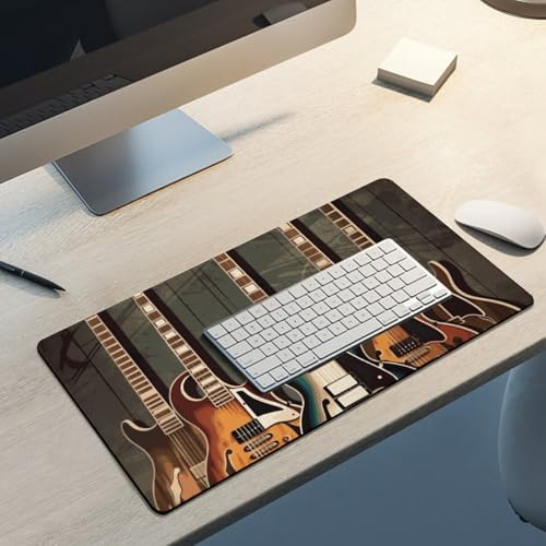 Guitars Art Desk Pad grande protector de escritorio blanco miniatura 5