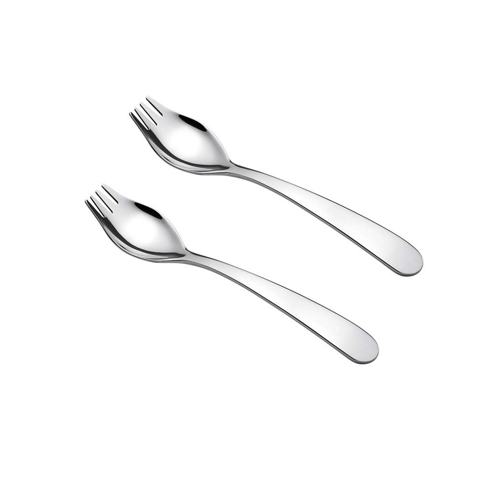 Spork,Healthy & Eco-Friendly Spoon, Fork, Stainless Steel Sporks for Everyday Household Use and Outdoor Camping, Multifunctional Spork for Adults, Children, Senior Citizens and The Disabled, 2-Pack