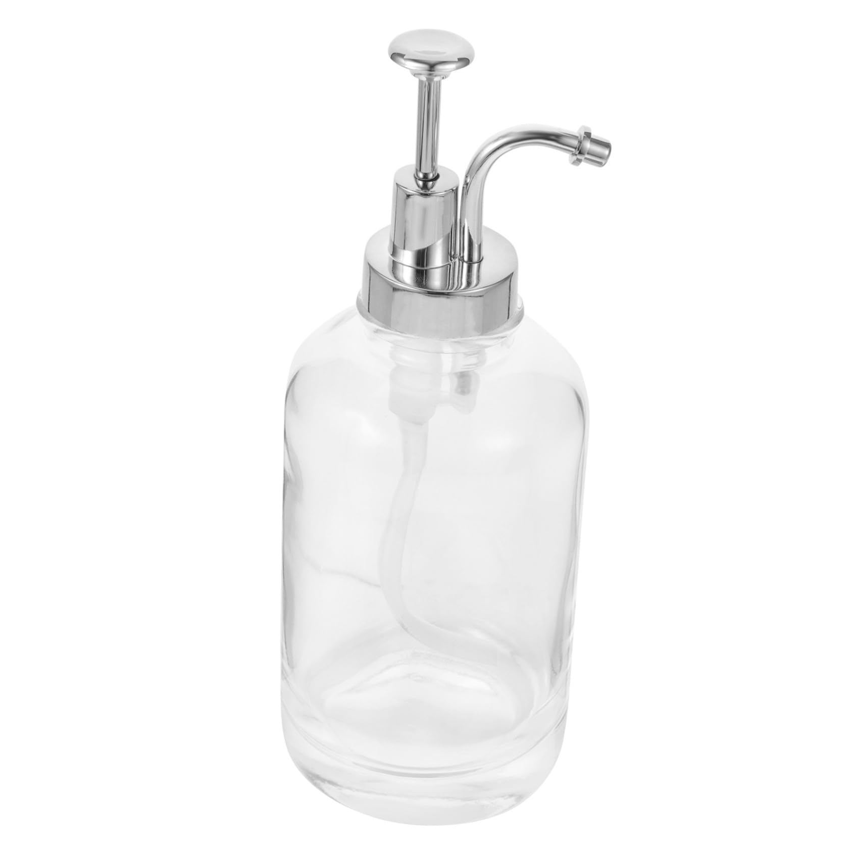 MAGICLULU Dispenser per Sciroppo in Vetro Argento Coperchio a Pompa