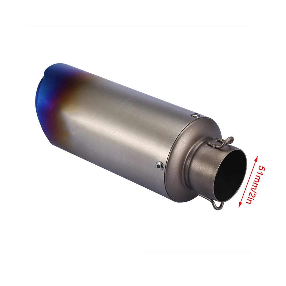 KSTE Escape Moto,51mm Terminales de Escape para Coche,Silenciador de Escape,Universal Trasero Tubo para Motocicletas de 51mm de Diámetro(KTtM Kawwasaki Yam-maha Hon-nda BMmW Suz-zuki)