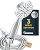 HammerHead Showers® Solid Metal 3-Spray Handheld Shower Head with Long Hose and Holder - CHROME - 2.5 GPM High Pressure Shower Head with Handheld Sprayer - WIDE, MASSAGE, and MIST Sprays