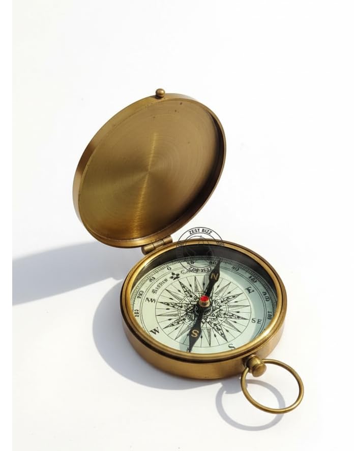 Antique Brass Sundial Round Compass Directional Compass 3 Inch Best for Gift Item (YALQ)-image-33