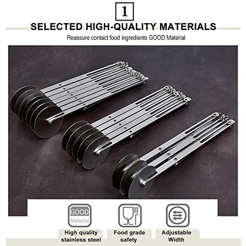 Faca de pizza de aço inoxidável Entweg, cortador de faca de pizza com 7 rodas de aço inoxidável e co