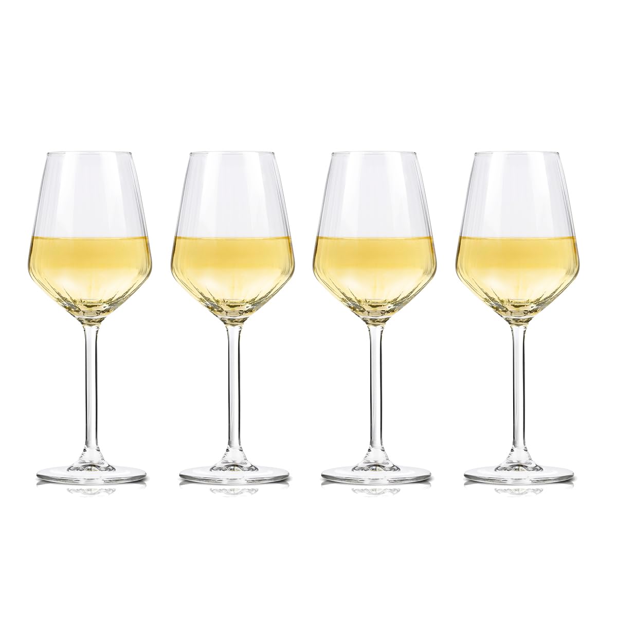alpina Weingläser Weißwein - Weingläser Set 4 Teilig - Weinglas 38cl - Spülmaschinenfeste Weißweingläser - Wein Geschenk für Weisswein - Glas