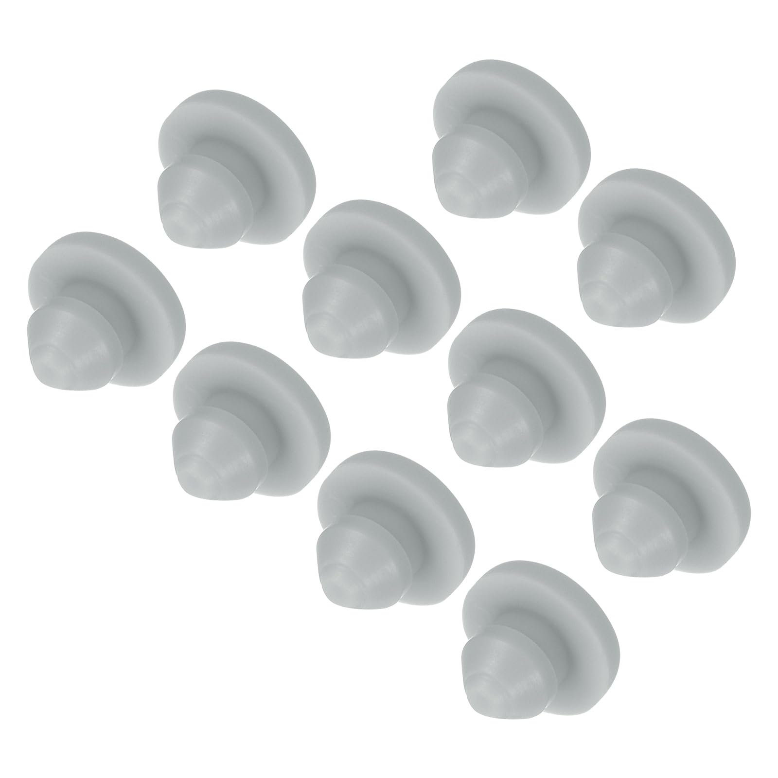 QUARKZMAN 10pz Tappo in Silicone per Fori, Montaggio Dia 4mm/0.2" Larghezza Scanalatura Stretta 1.5mm Tappi Copriforo Pannello Rotondo a Filo Gomma Impermeabili per Laboratorio, Grigio
