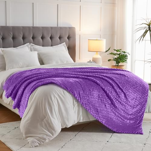 Image of yescool Weighted Blanket (15 lbs, 48 inch x 72 inch, Violet) Heavy Blanket for Sleeping Perfect for 140-160 lbs, Breathable Blanket with Premium Glass Bead, Machine Washable
