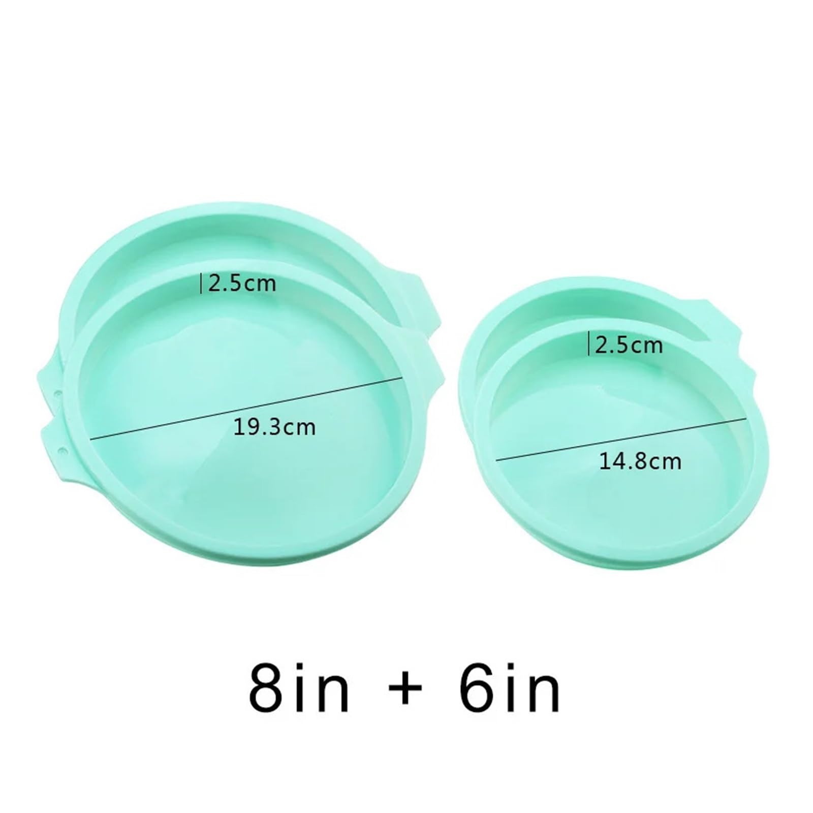 Generico 2-8 pezzi di tortiera in silicone da 4/6/8 pollici Set strati rotondi Stampo for dolci for strumenti cottura Arcobaleno e mousse(8in pink 4pcs)