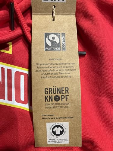 1. FC UNION Berlin Kapuzenpullover Hoodie Pullover Sweatshirt Logo (DE/NL/SE/PL, Alphanumerisch, L, Regular, Regular, Rot)