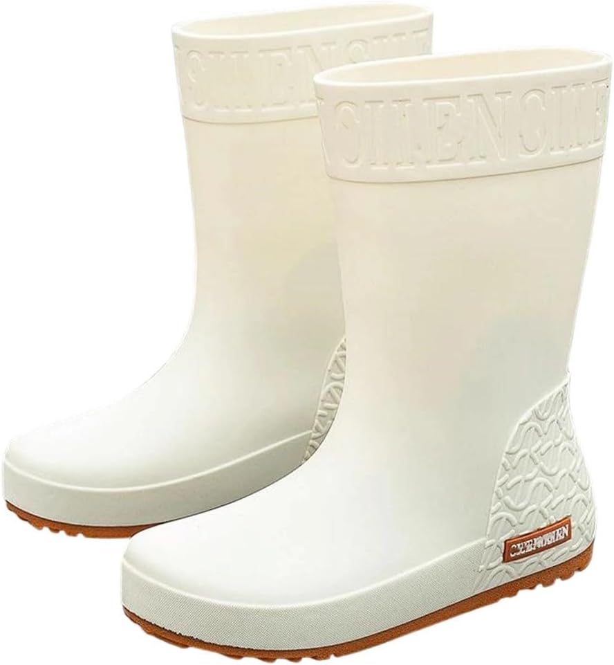 Women Spring Autumn Mid Calf Kitchen Rain Boots, Anti Slip Oil Resistant Waterproof Rubber Boots For Cooking Dishwashing