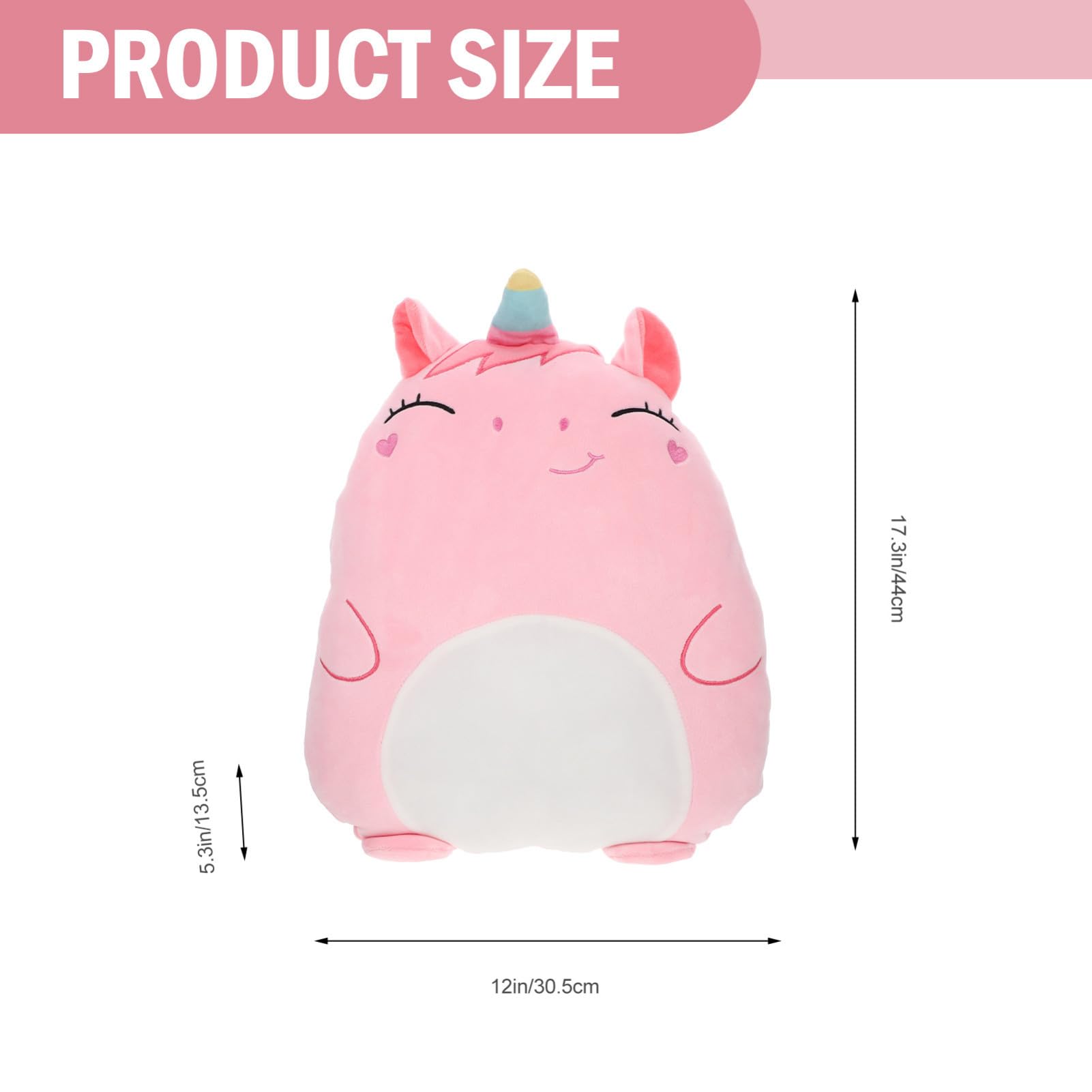 GALPADA Cuscino Unicorno Kawaii Cuscino per Schienale Forma di Cartone Animato Peluche Unicorno Gigante Decorativo e Confortevole